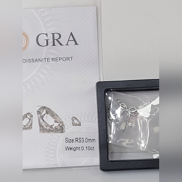 💎CERTIFIED MOISSONITE Diamond Inlay Bow Necklace 18kg/925 sterling silver GRA - Picture 13 of 16